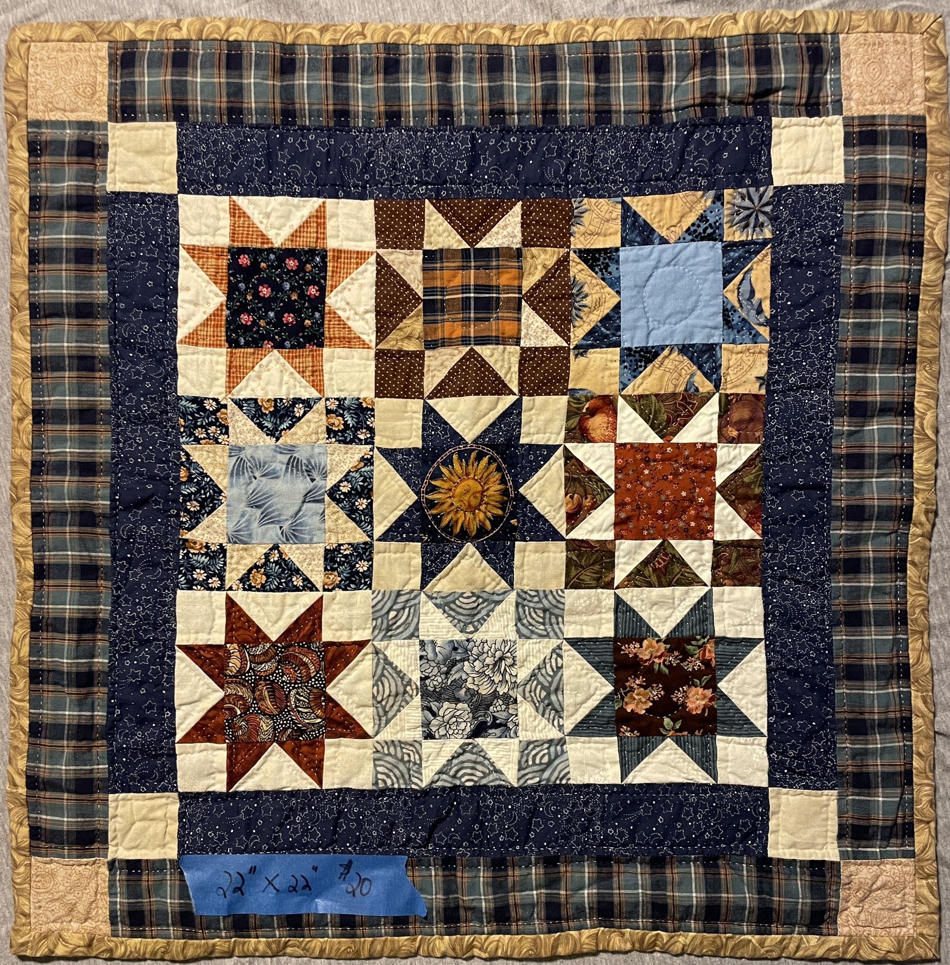 “Sun and Stars” Quilted Wall Hanging