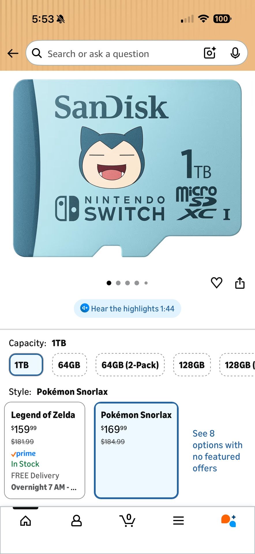 Snorlax 1Tb SD card