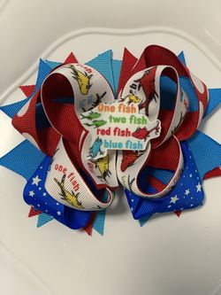Dr Seuss thing 1 thing 2 Cat in the hat bow