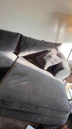 Lightly used gray couch — sectional L shape