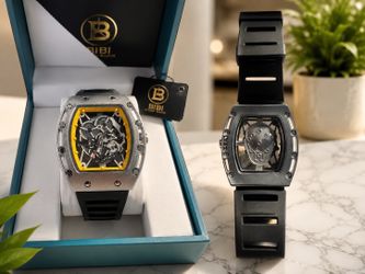 Luxury BIBI watches with skeletonized dials.