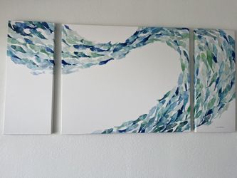 Three Panel Canvas Ocean Artwork