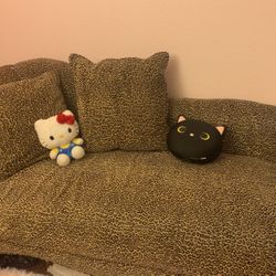 Velvet Leopard Chaise Lounge Sofa