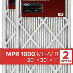 Filtrete 20x30x1, AC Furnace Air Filter, MPR 1000, Micro Allergen Defense, 2-Pack (exact dimensions 19.81 x 29.81 x 0.81)