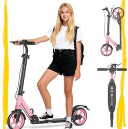 Commigo Folding Kick Scooter Pink and Black