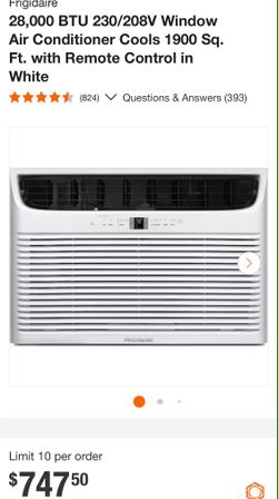 New 28,000 BTU Window Ac Unit 220 volt