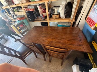 Dark brown wooden table