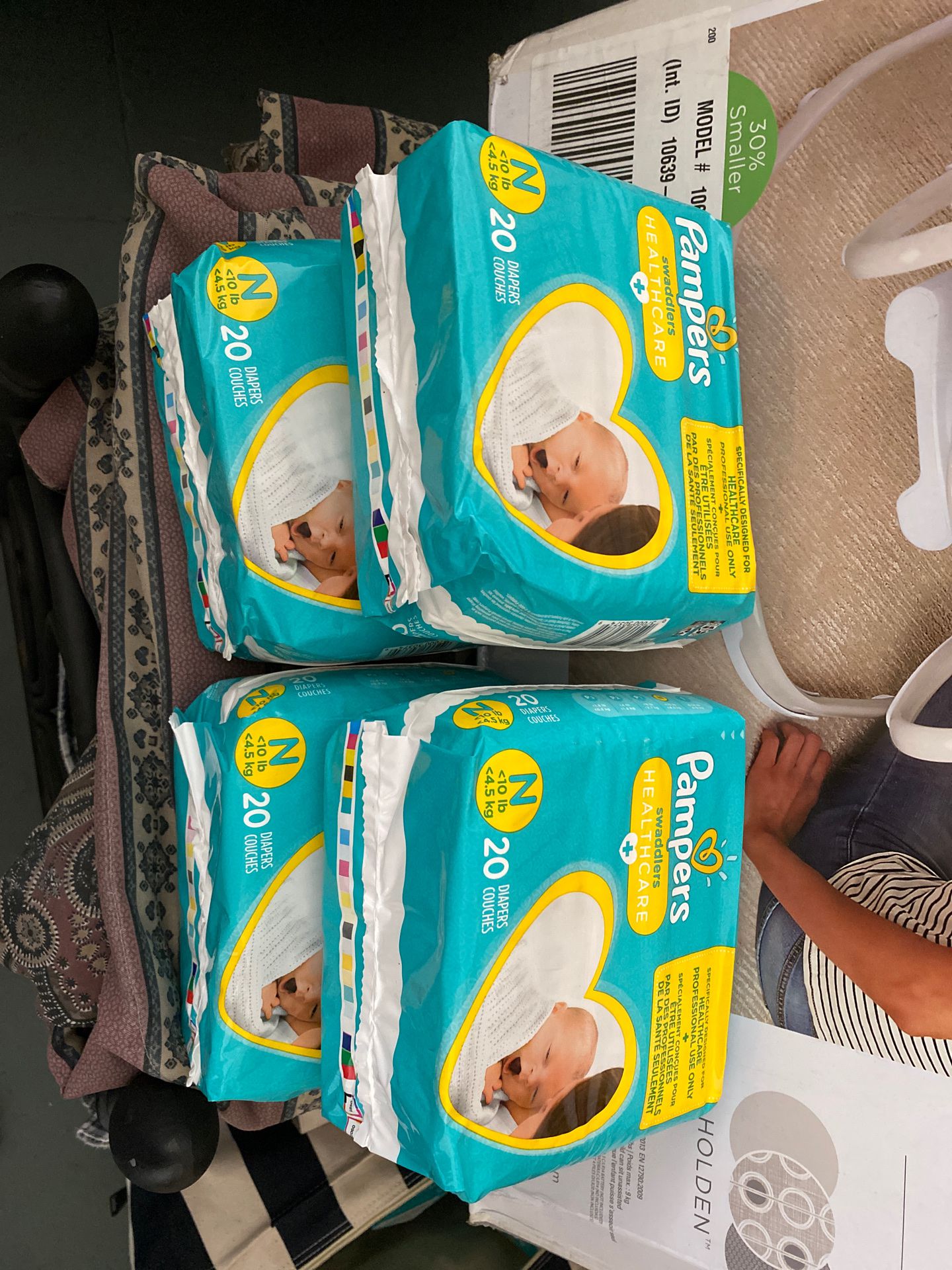 Newborn pampers 10 packs of 20 available