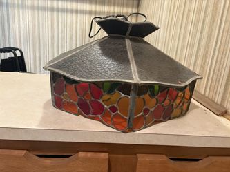 Leaded Glass Chandelier Antique