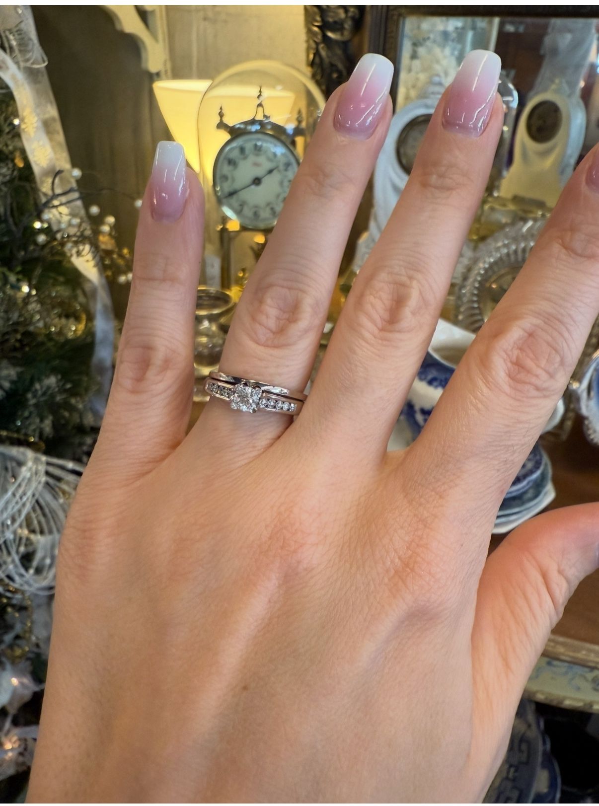 14K Gold Natural Diamonds Engagement Wedding Ring Set 