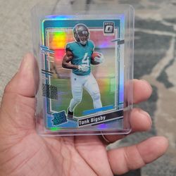 Tank Bigsby Rated Rookie Optic Silver Holo Prizm Football Card