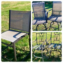 Five Outdoor Patio/Counter Height Chairs