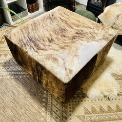 Cowhide Ottoman 