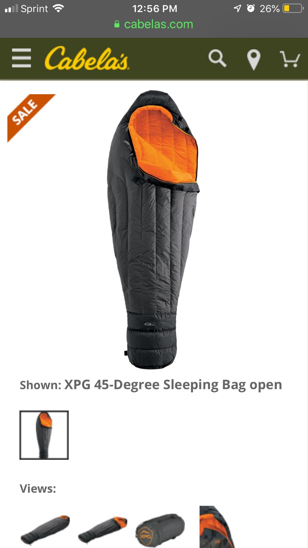 Cabelas xpg sleeping bag NEW