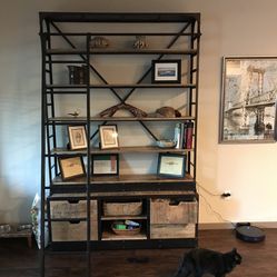 Industrial Bookcase With Storage