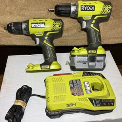 Ryobi One+ Drill 18v Lithium Set 