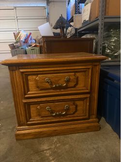 wooden nightstand