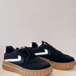 Black Platform Sneakers with Gum Sole Size 7