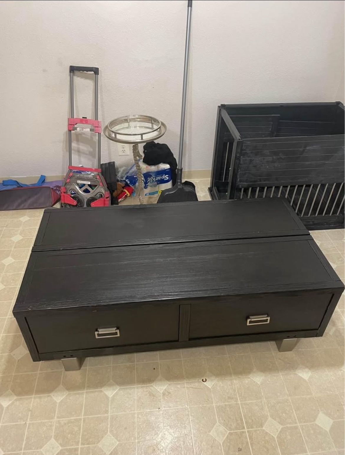 Black Wooden Coffee Table 