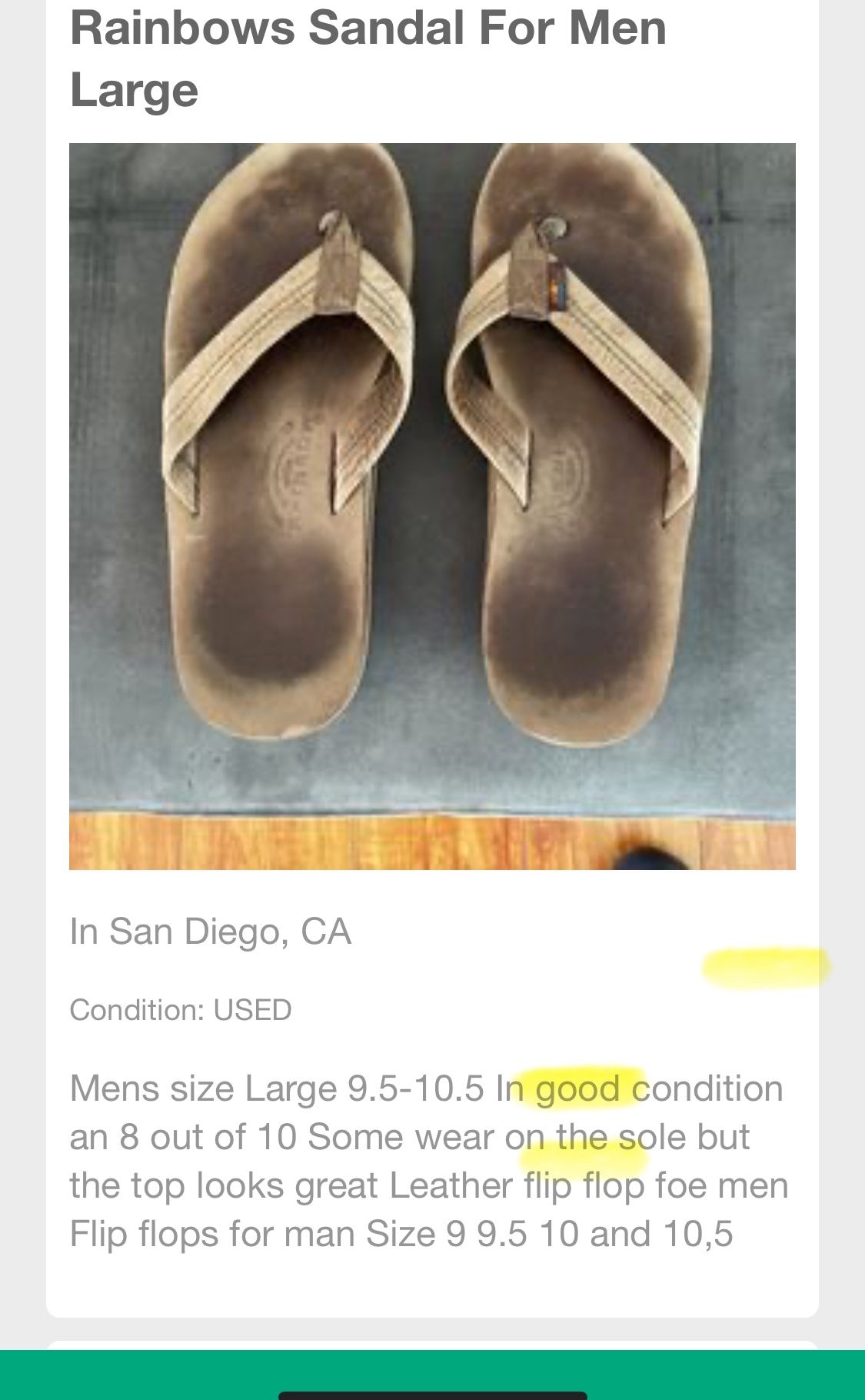 Size 9.5-10.5 Men Rainbows