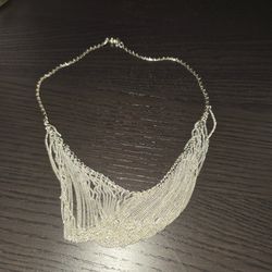 Sterling Silver Bib Multi-Strand Cable Chain Necklace