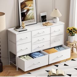 2 Dresser for Bedroom with 9 Fabric Drawers for 55'' Long TV Stand Entertainment Center