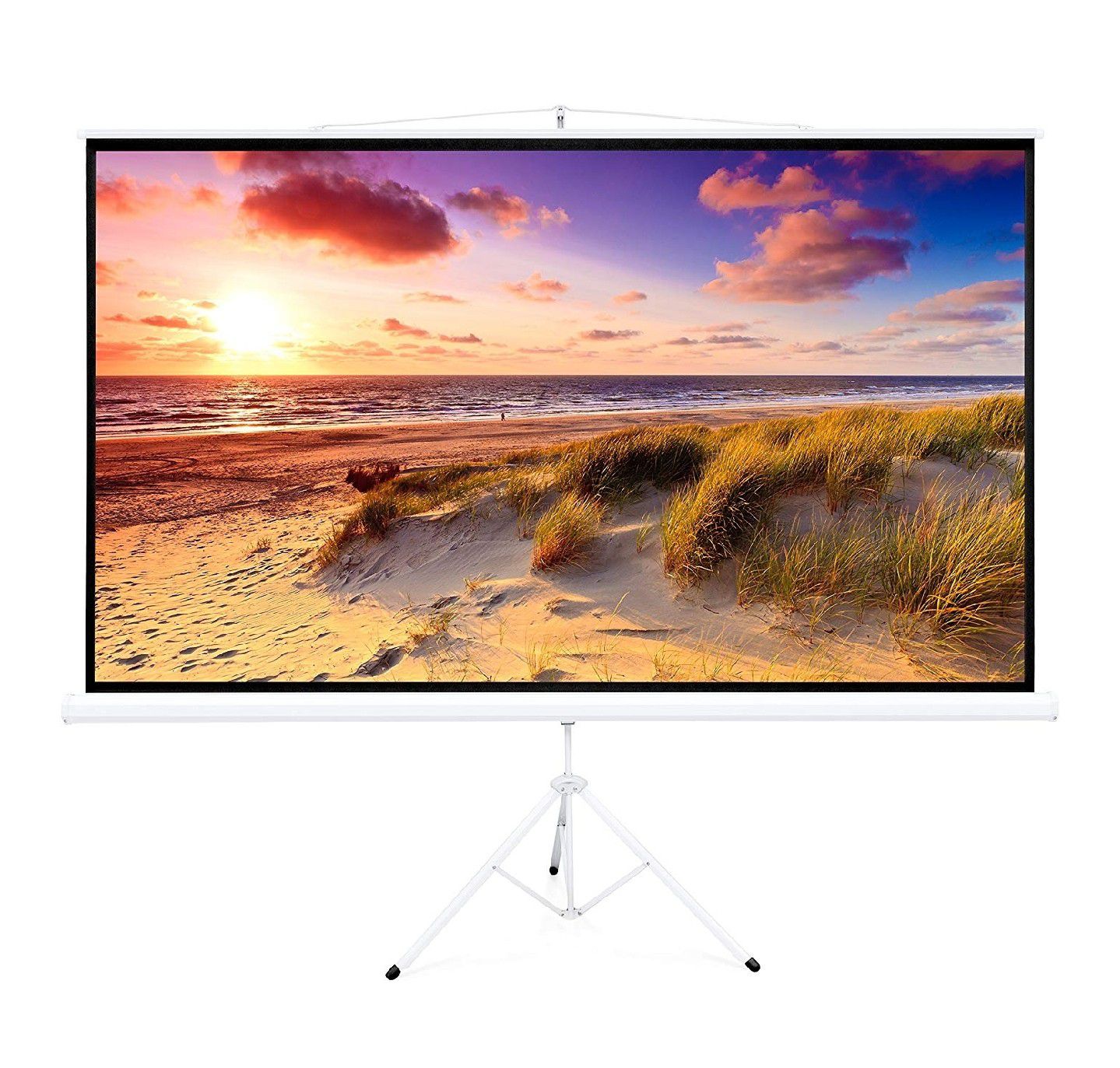 100in Portable 16:9 Projection Screen w/ 87x49in Foldable Stand, 1.3 Gain - White