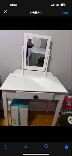 White real wood vanity
