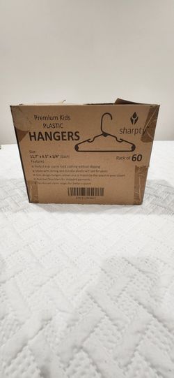 Sharpty White Plastic Clothes Hangers, 60-Pack