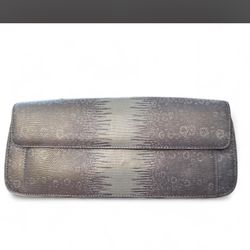Cole Haan Snakeskin Embossed Leather Clutch purse