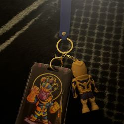 Thanos keychain with badge holder