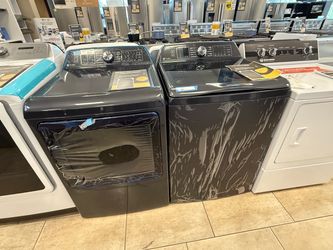 GE Profile Top Load Washer & Front Load Gas Dryer
