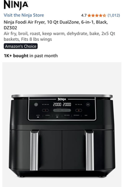 Ninja Foodi DualZone 10-Qt Air Fryer — Excellent Condition