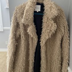 Oversized Faux Fur Coat Womens Small