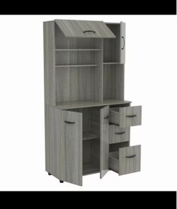 Tall Kitchen Pantry Cabinet with Drawers
