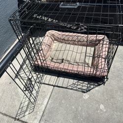 Small Dog Creat With Bed