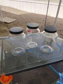 3 piece canister set glass with lids
