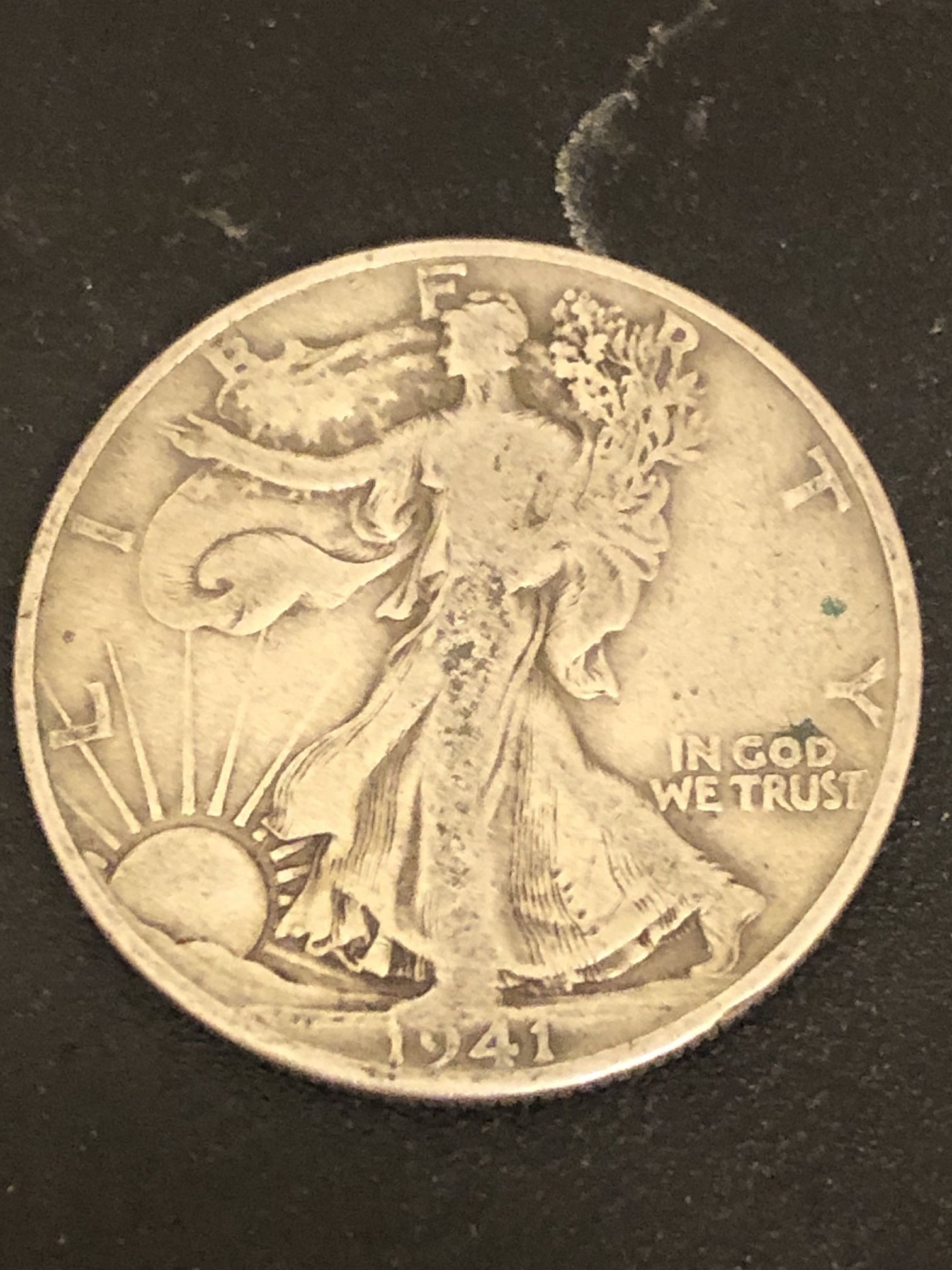 1941 D Walking Liberty  90%  Silver Half Dollar 