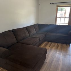 Chocolate Brown Sectional Couch 