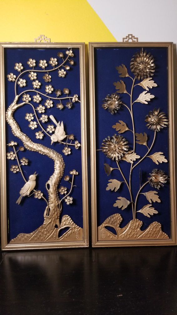 3D Asian Brass Art Panels