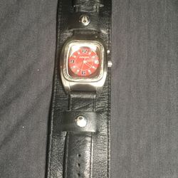 Nixon Watch Leather Strap, Stainless Steel Case