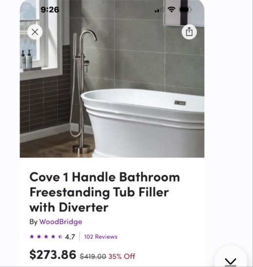 Single Handle Freestanding Tub Filling Faucet