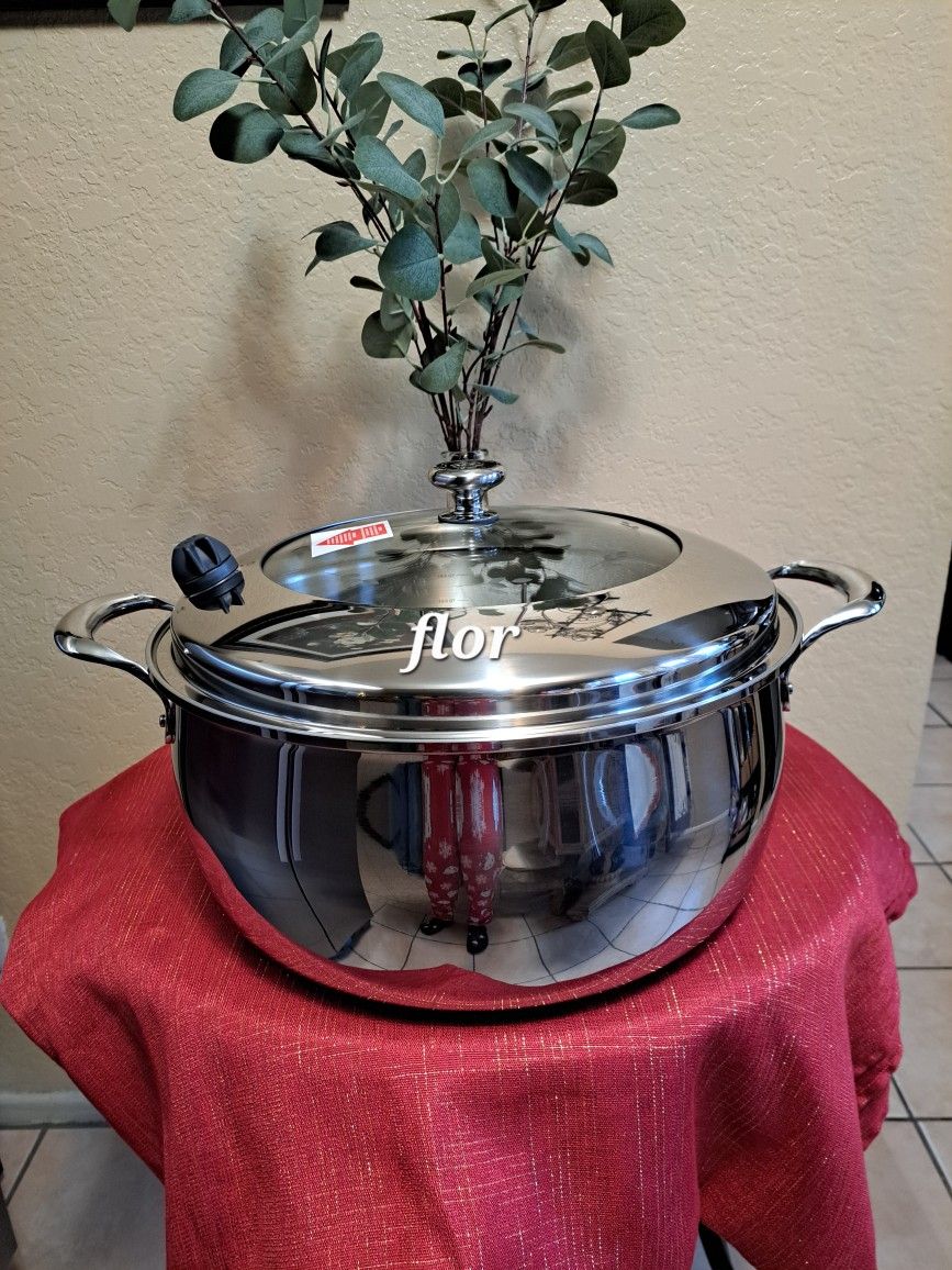 CACEROLA DE 18 QT DE ACERO INOXIDABLE 5-PLY VIDA SANA PRINCESS HOUSE π» πΎ