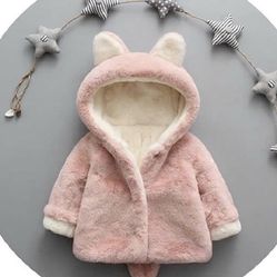 PatPat NWT baby adorable ear decor solid hooded coat 6-9M 