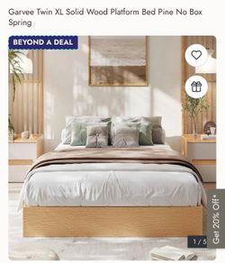 Twin XL Solid Wood Platform Bed