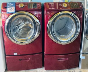 SAMSUNG FRONT LOAD WASHER AND GAS DRYER