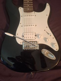 Black Stratocaster-Style Electric Guitar