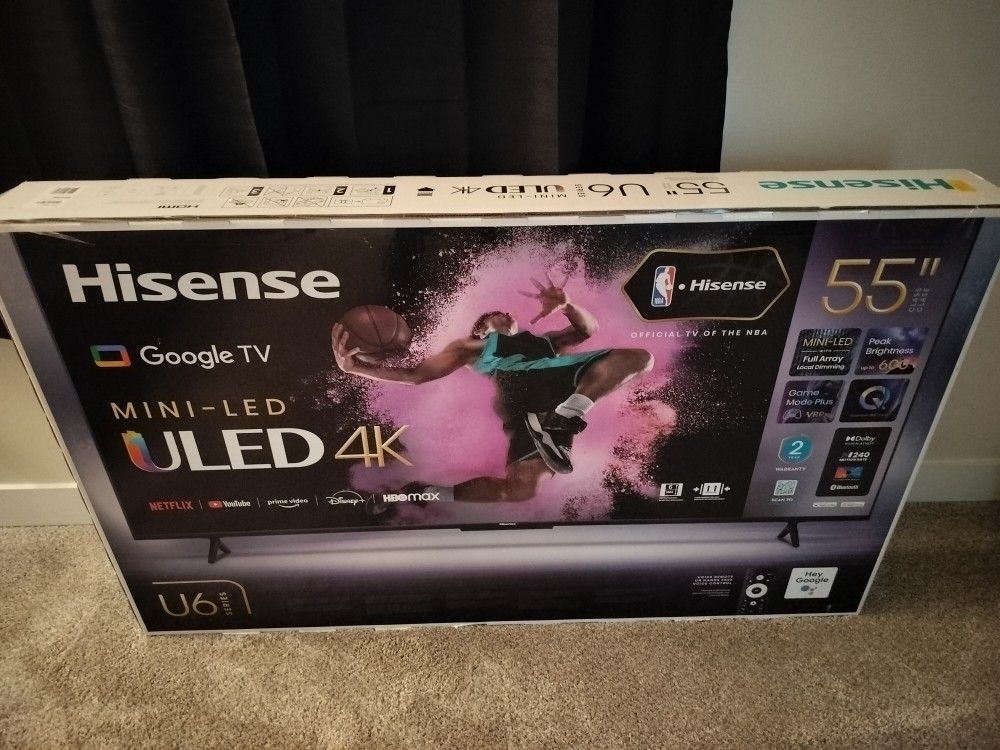 Hisense U6 55' 4k TV Brand New