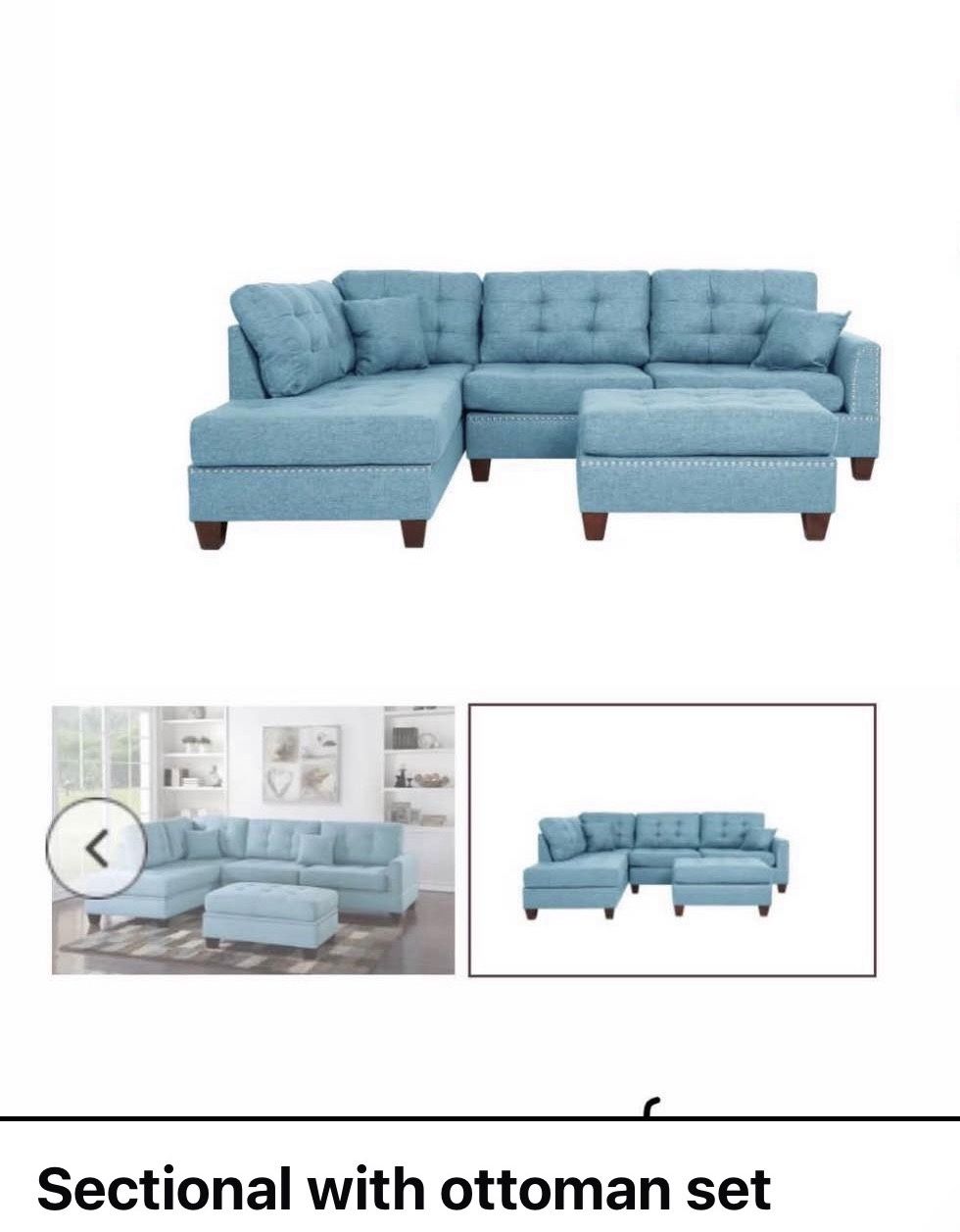 Sectional With Ottoman Set