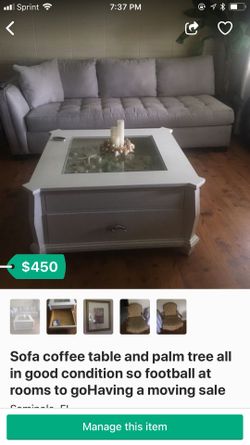 Sofa and coffee table self I got from Lowe’s to go to good condition